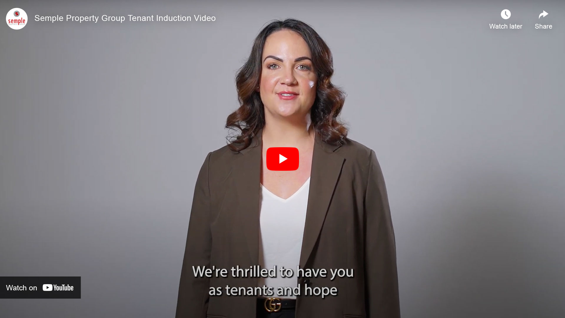 Tenant Induction Semple Video thumbnail - Semple PG