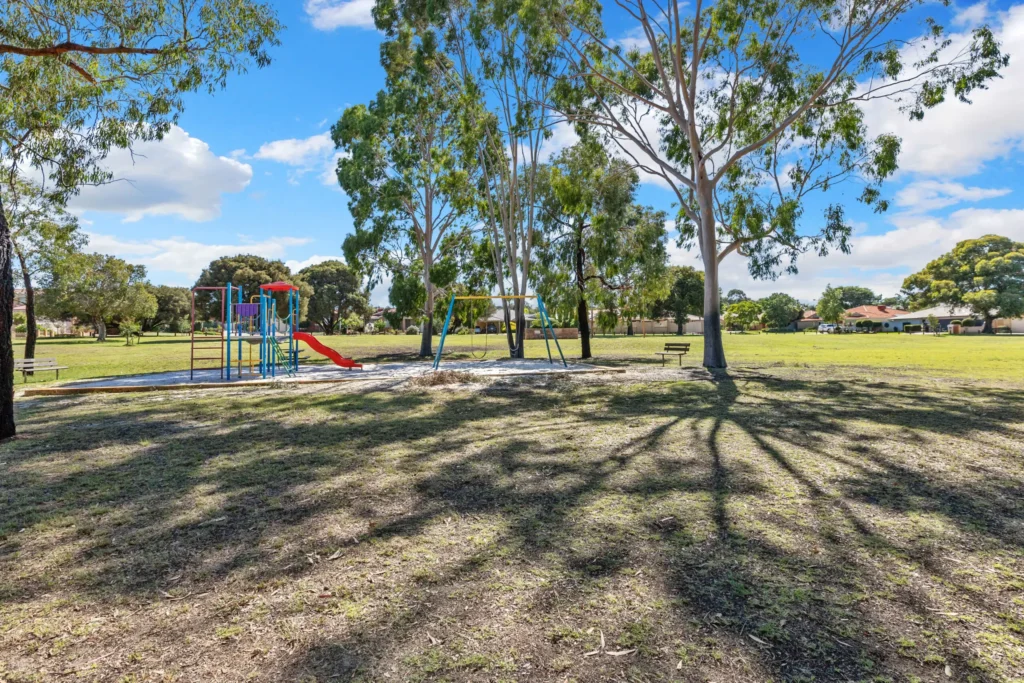 Family-friendly park in Murdoch, Perth WA, featuring open green space, playground facilities and recreational areas close to schools and transport.